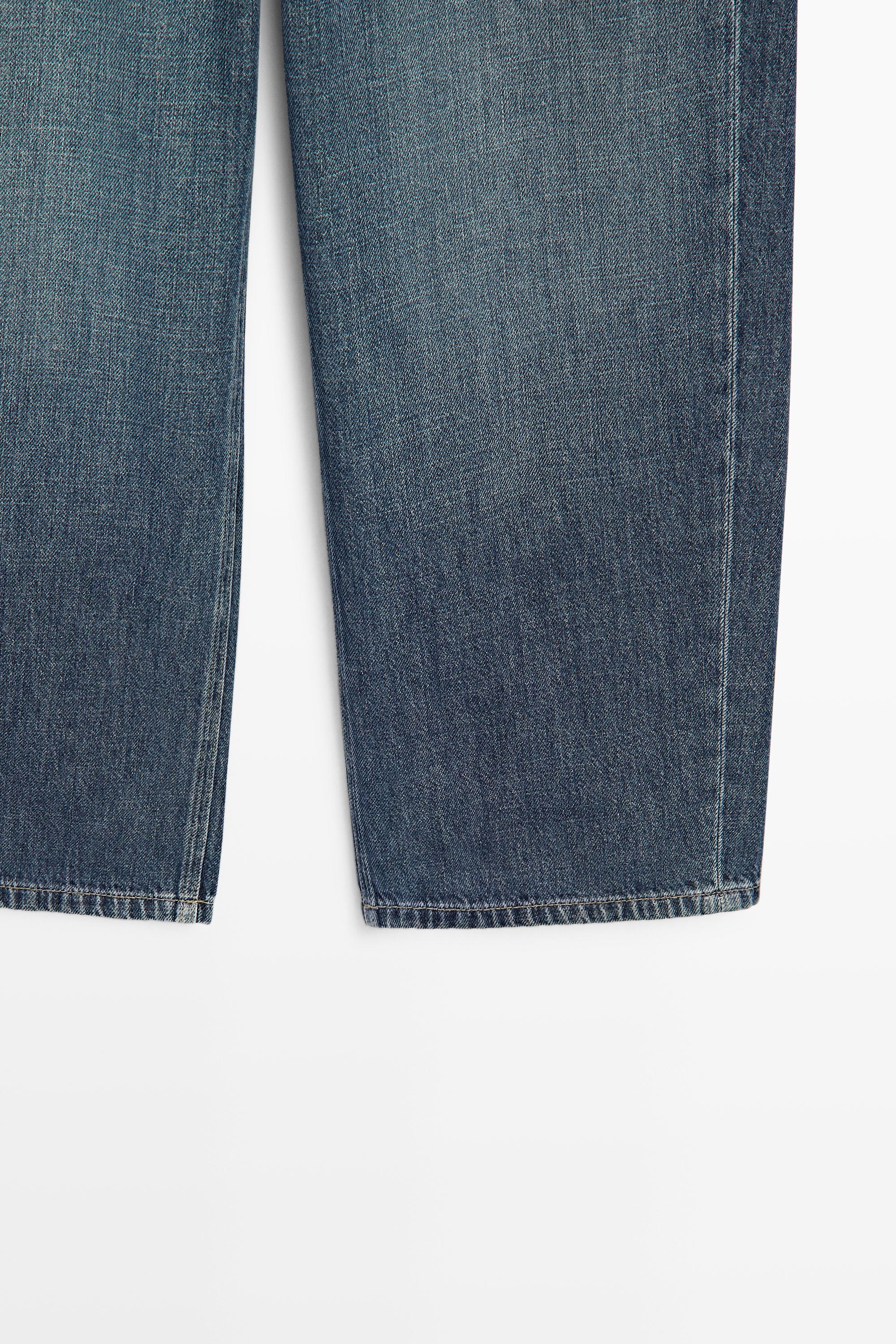 Jean wide leg cropped taille moyenne